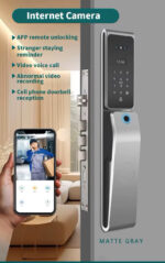 TYSH Camera Tuya Alexa Voice Ip66 Waterproof 3d Face Recognition Real Time Video Intercom Fingerprint Digital Smart Door Lock - Image 3
